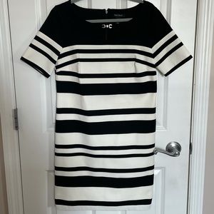 Professional black and white stripe dress
